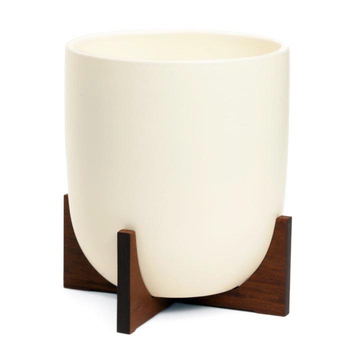Case Study Ceramic Bullet with Wood Stand - White