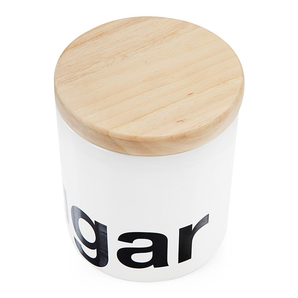 White Black Ceramic Letter Sugar Jar (A+D)