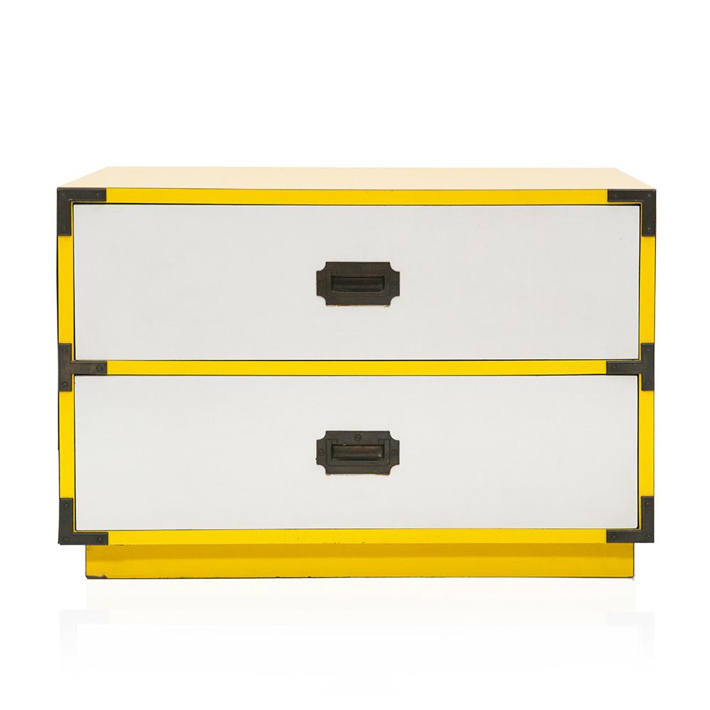Yellow & White Two Drawer Chest