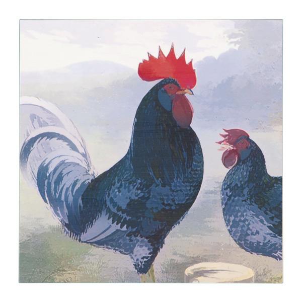 0296 (A+D) Rooster Purple Sky (10" x 10")