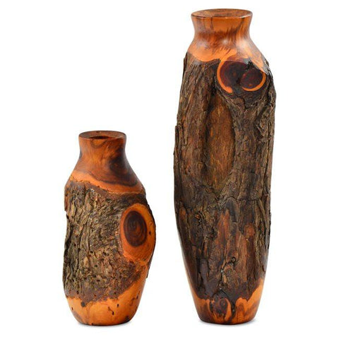 Brown Wood Log Vases