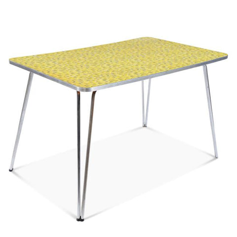 Yellow & Silver Vintage Dining Table
