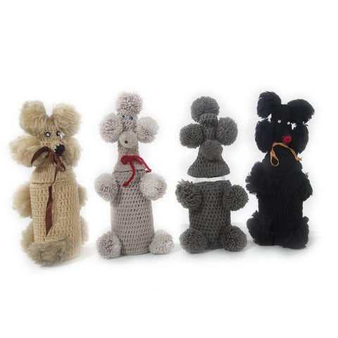 Tan, Grey, Black Poodle Bottle Covers