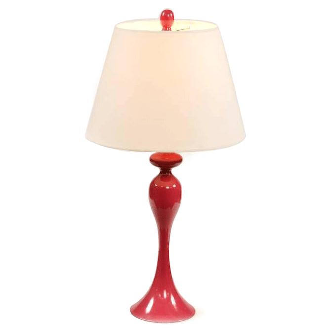 Red Curved Table Lamp