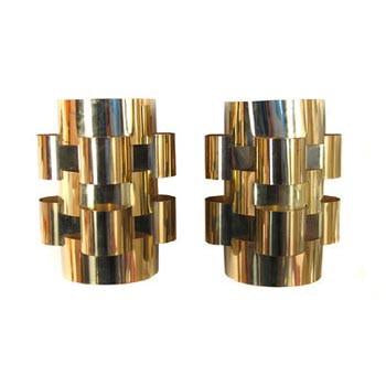 Stacked Rounded Brass Sconce