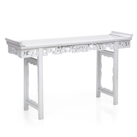 White Asian Console Table