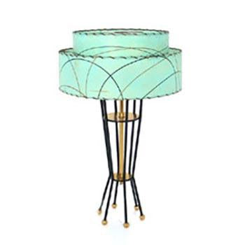 Turquoise Shade Table Lamp with Multiple Legs
