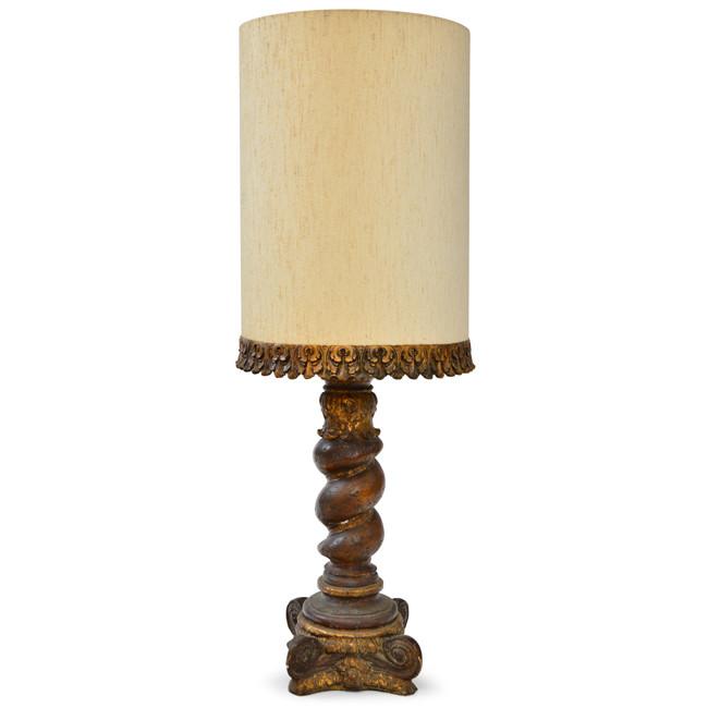Wooden Gold Leaf Table Lamp
