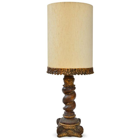 Wooden Gold Leaf Table Lamp