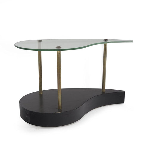 Black & Glass Teardrop Side Table