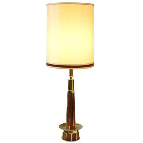 Wood Brass Table Lamp