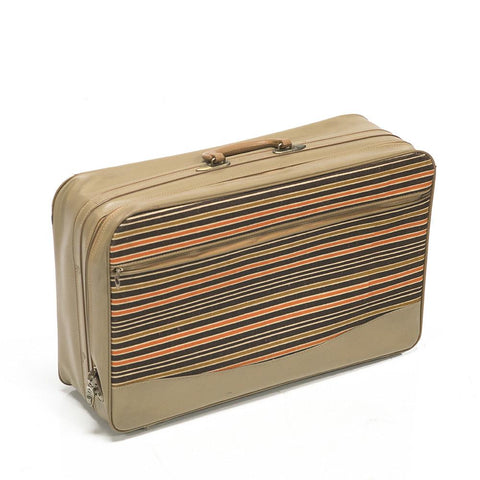 Vintage Striped Suitcase