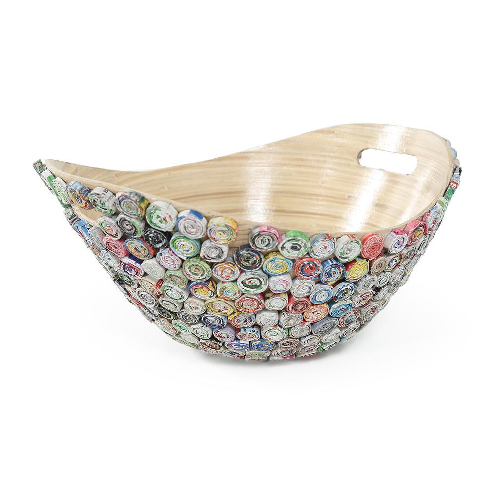 Multi Rolled Paper Wood Bowl (A+D)