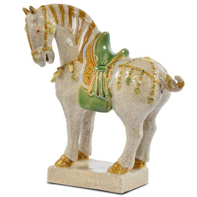 Green White Ceramic Horse