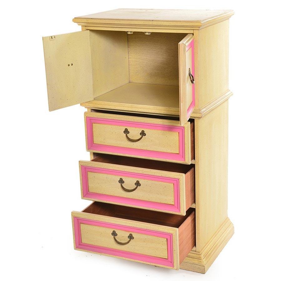 Wood Dresser with Pink Trim