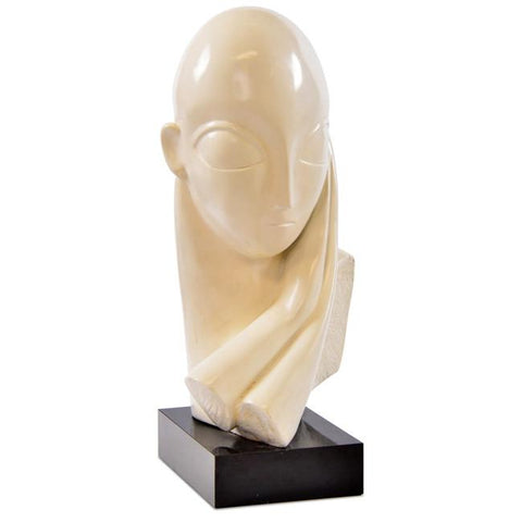 Cream Stone Deco Bust