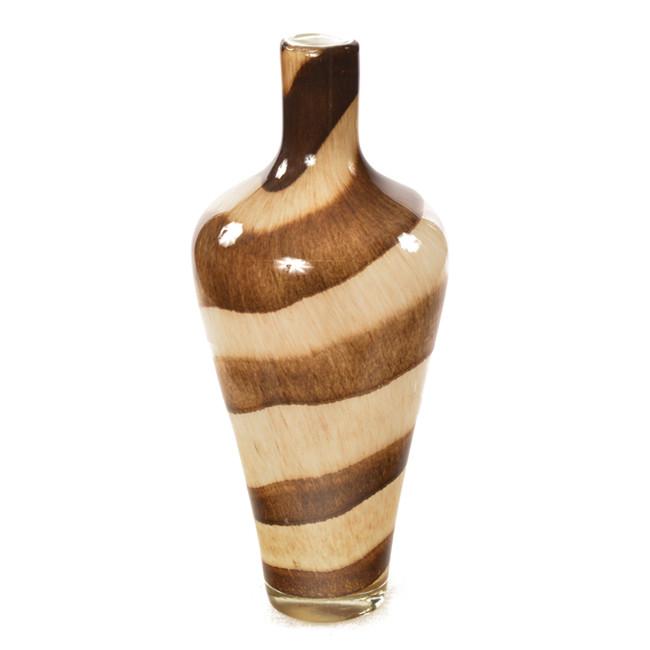 Brown Cream Striped Vase