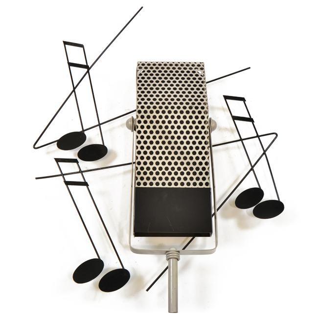 Microphone and Music Notes Wall Art