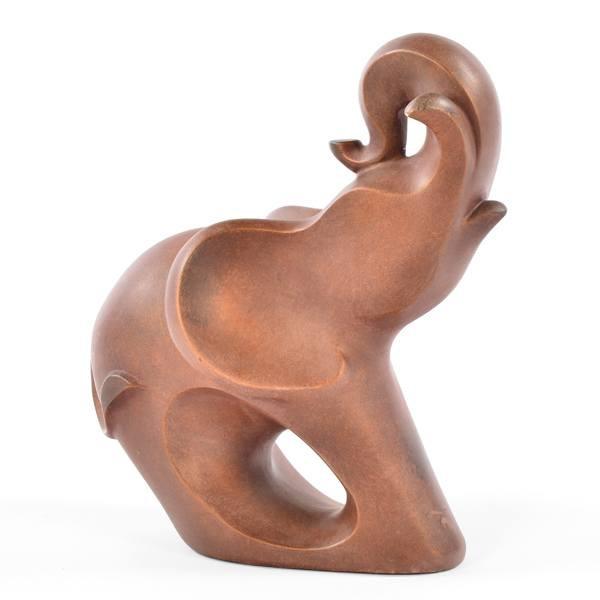 Copper Brown Ceramic Elephant