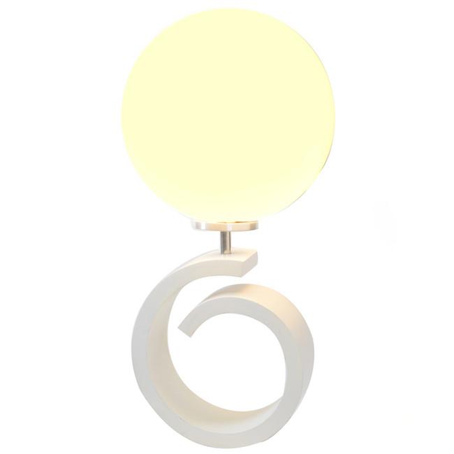 Pigtail Lamp with Globe - White