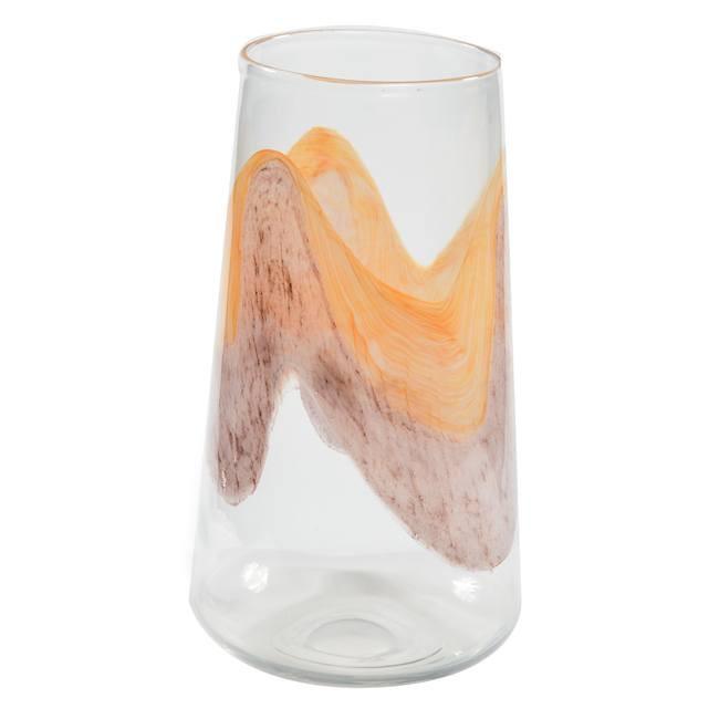 Orange Glass Abstract Vase (A+D)