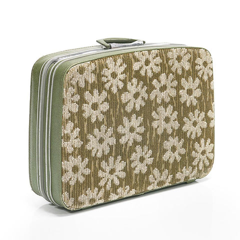 Beige Floral Patterned Luggage
