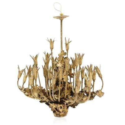 Brutalist Brass Candle Hanging Pendant Lamp