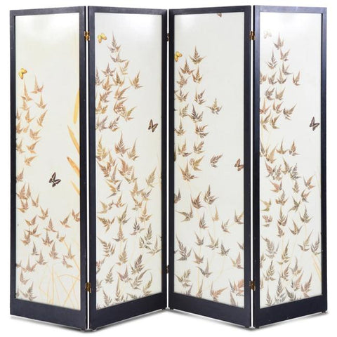 Black & White Translucent Leave Butterfly Screen