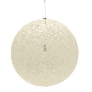 Large White Webbed Globe Pendant Lamp