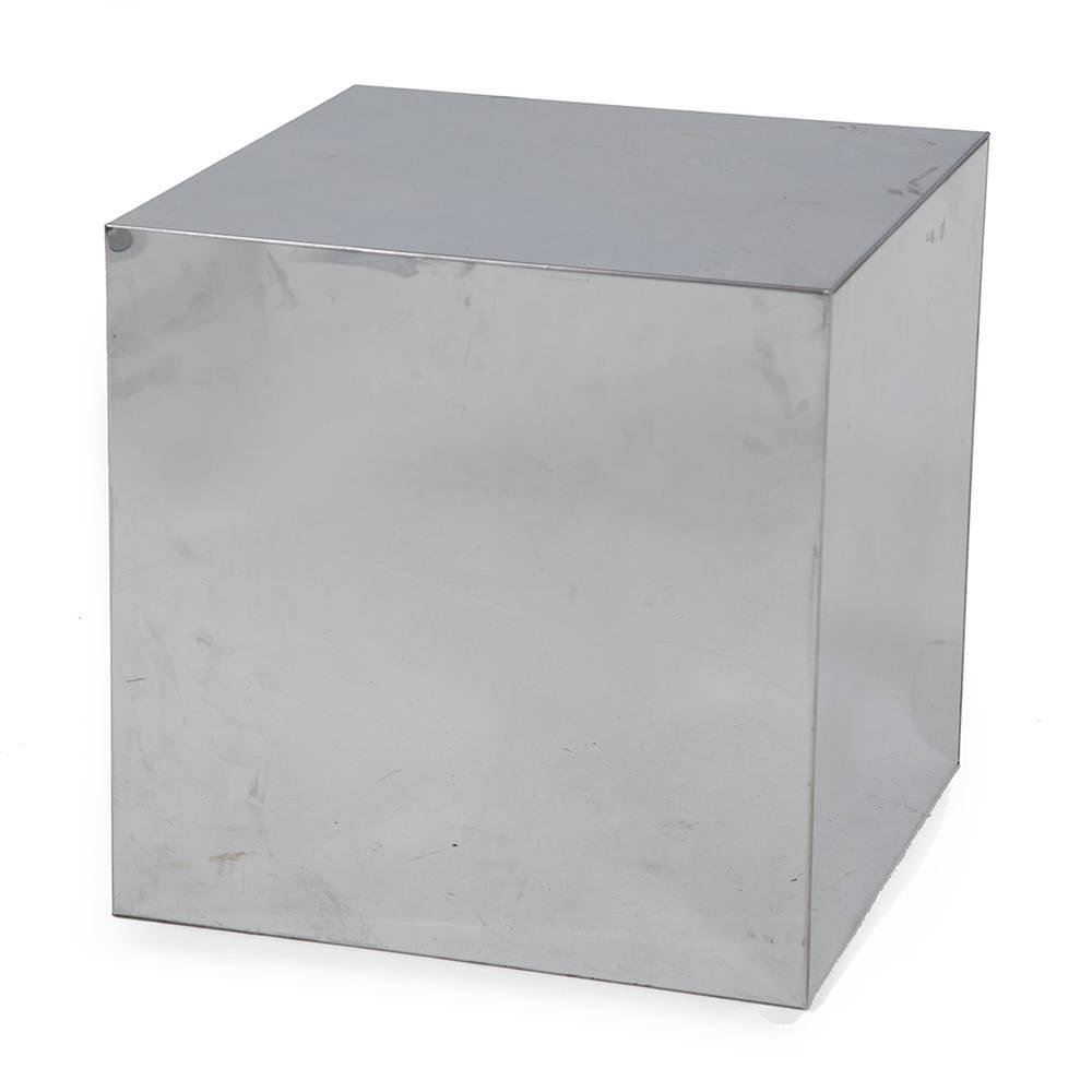 Small Chrome Cube Pedestal