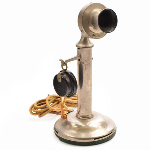 Candlestick Phone - Silver Metal