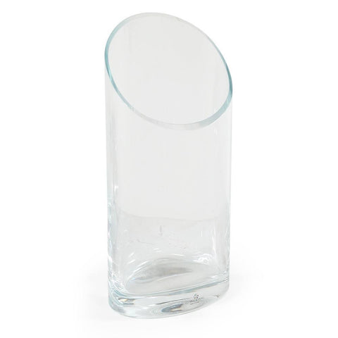 Clear Glass Slanted Vase
