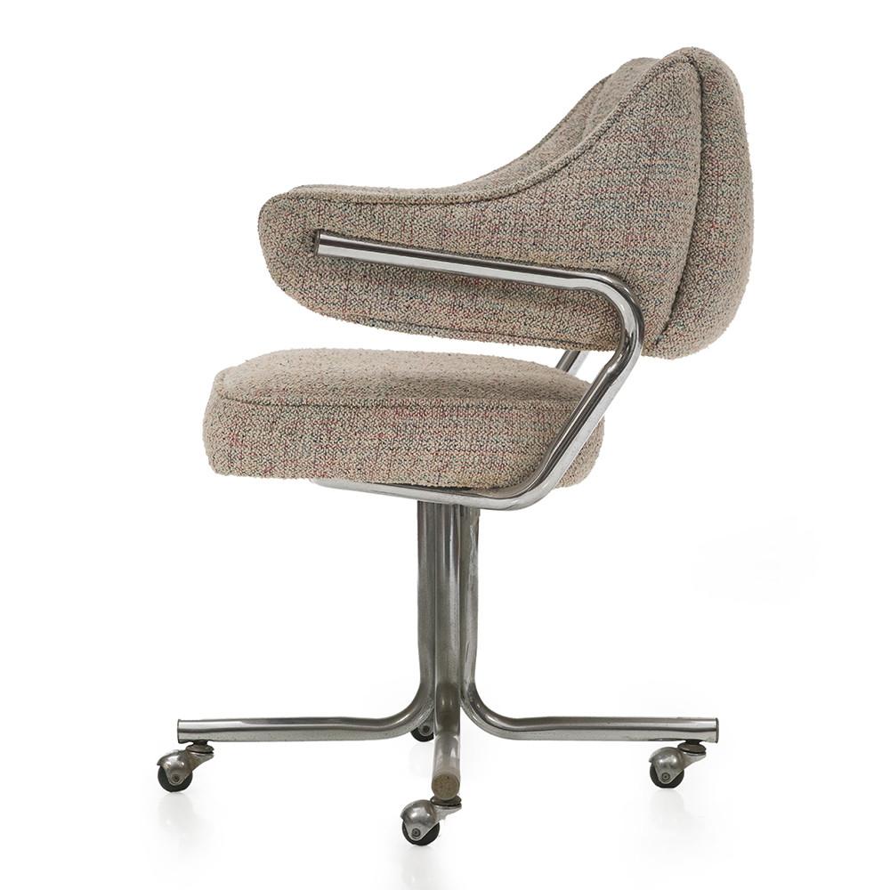 Grey Upholstered Office Rolling Chair