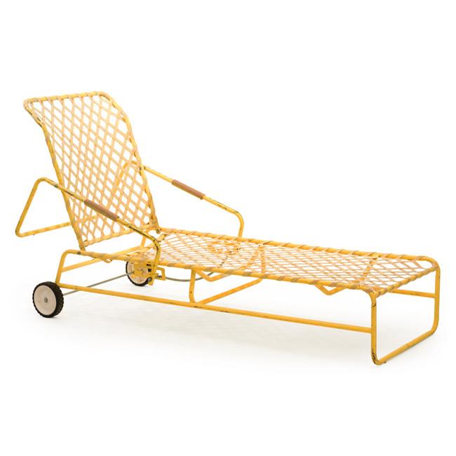 Yellow Rustic Metal Chaise Lounger