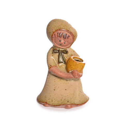 Beige Ceramic Country Girl With Jar