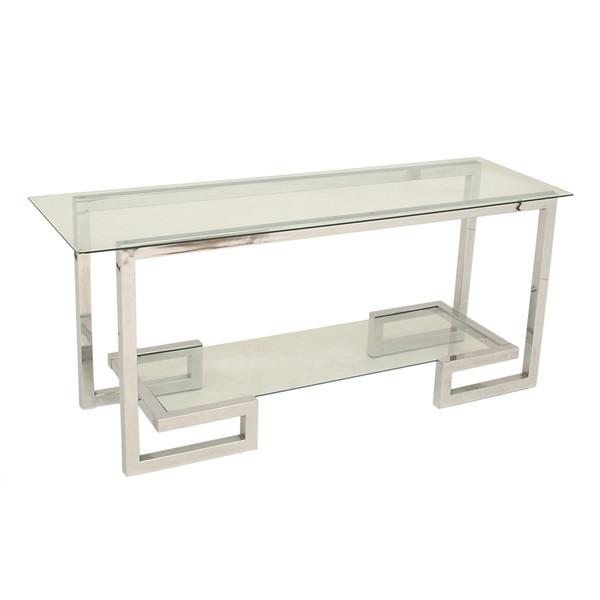 Glass & Chrome Deco Console Table