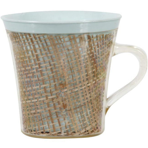 Plastic Blue + Burlap Mug