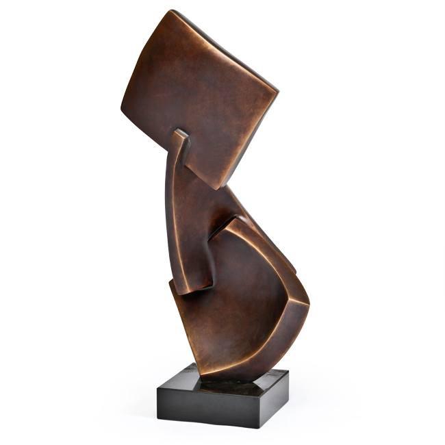 Bronze Abstract Squares Table Sculpture