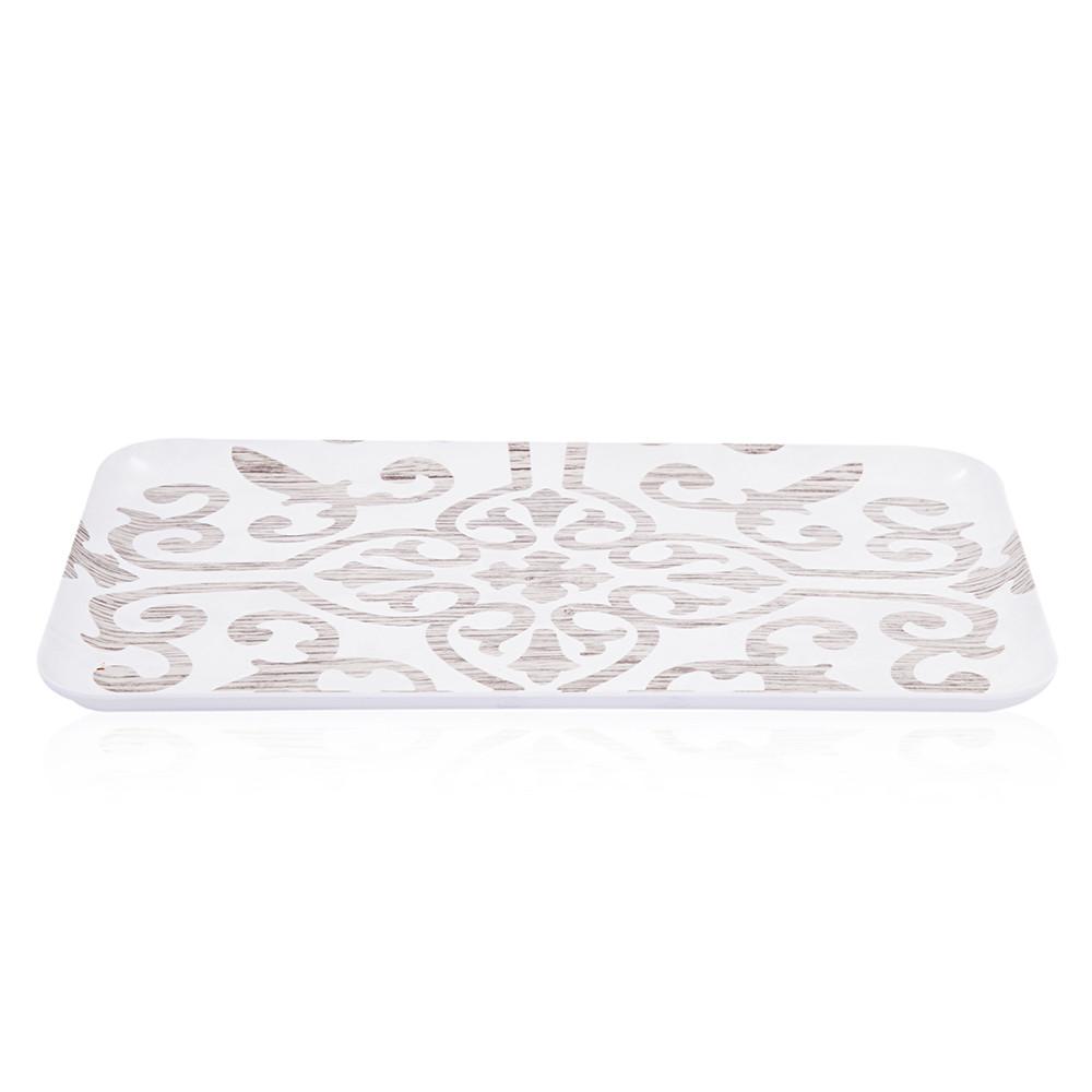 White Embossed Mini Tray Brown (A+D)