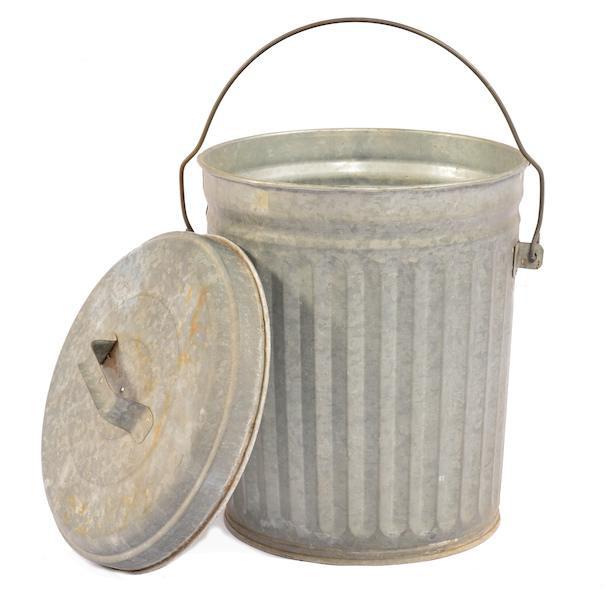 Cylinder Aluminum Trash Can with Handle