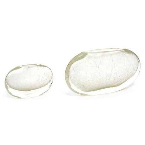 Clear Oblong Glass Vase Set of 2