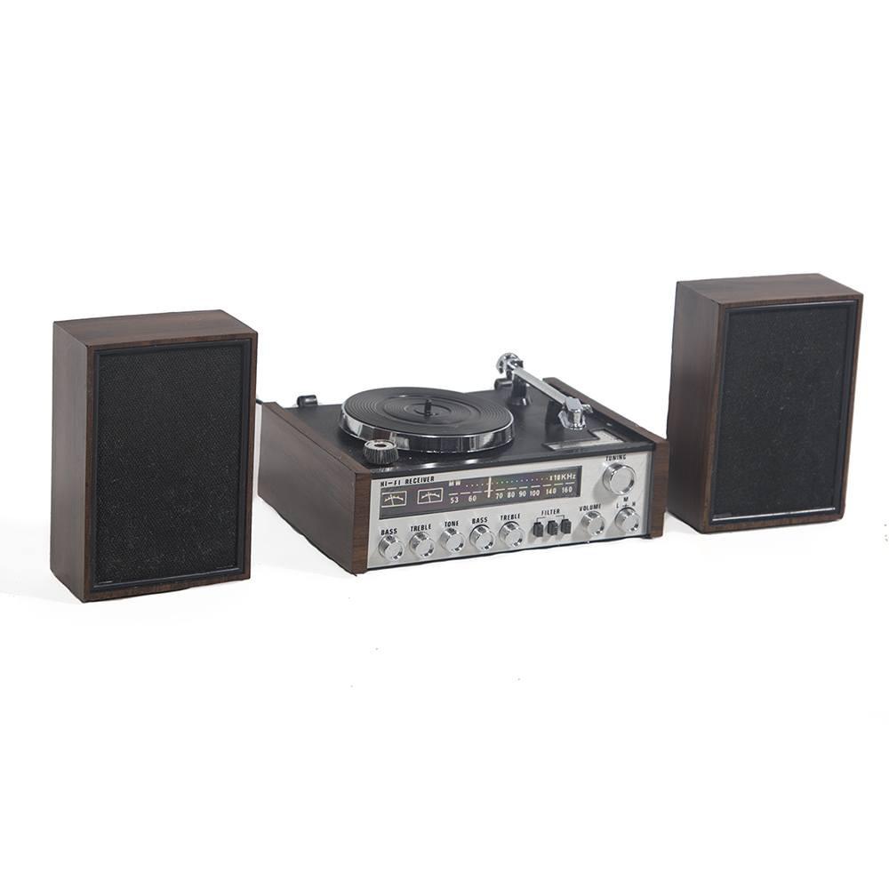 Miniature Stereo Set with Turntable and Speakers