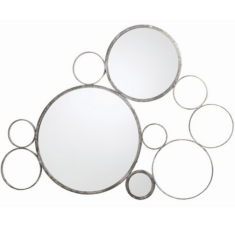 Silver Circles Wall Mirror