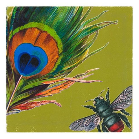 0129 (A+D) Peacock Bee (8" x 8")