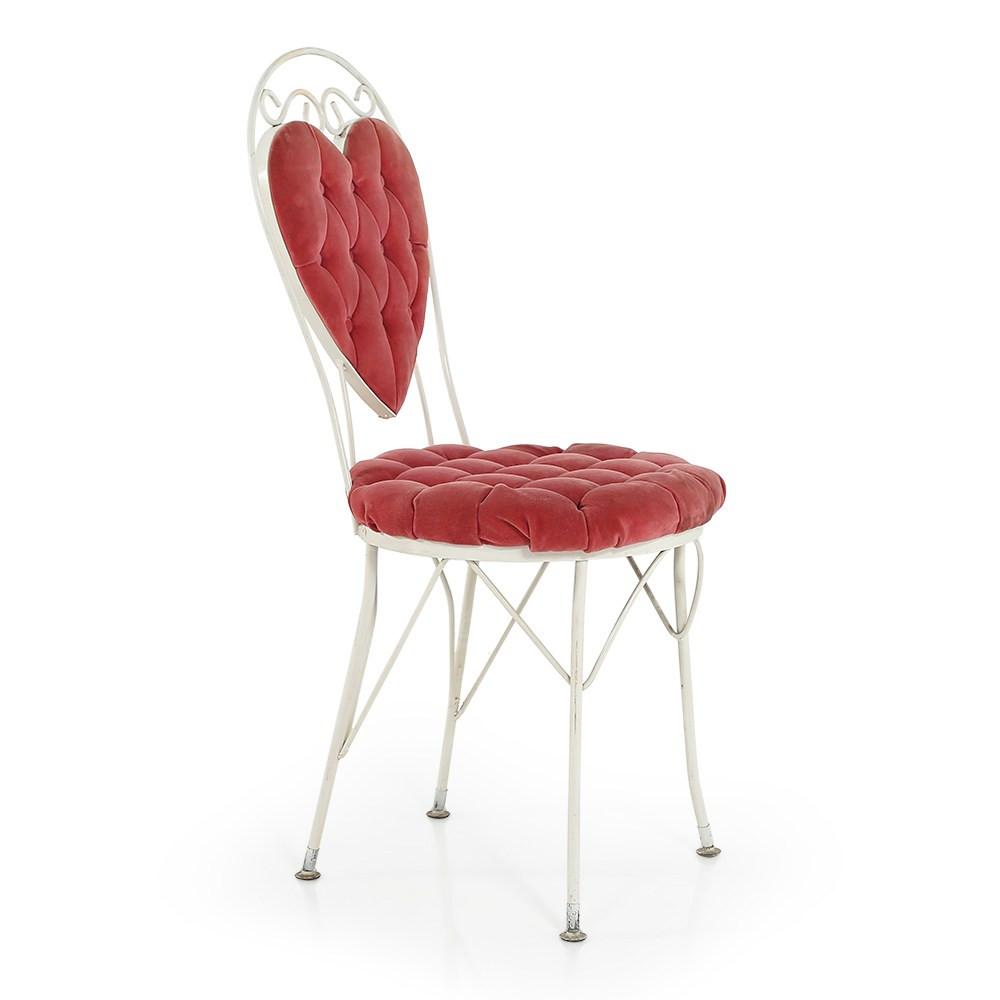 Red Velvet Heart Side Chair Gil Roy Props