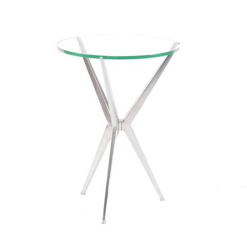 Metal Tri-Leg Stand with Round Glass Top