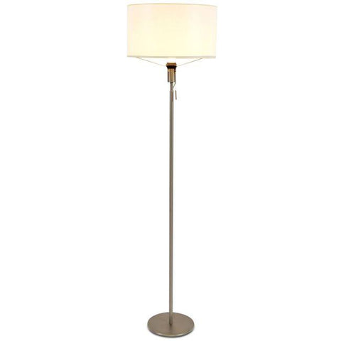 Silver Pole Floor Lamp with Floating Shade