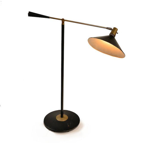 Black Modern One-Arm Floor Lamp