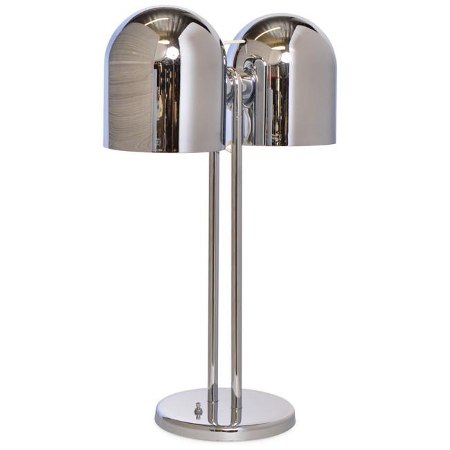 Tall Chrome Double Dome Table Lamp