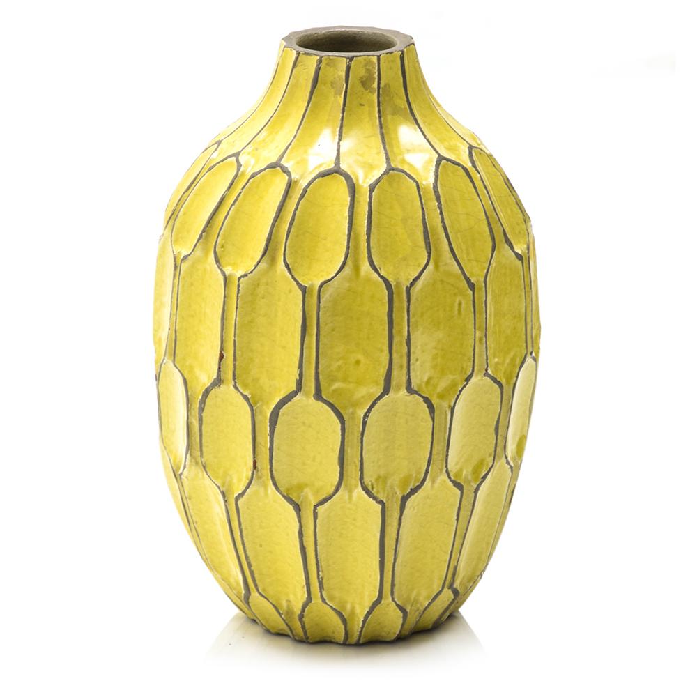 Yellow Ceramic Honeycomb Vase Large (A+D)